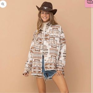 Aztec Western Shacket PLUS